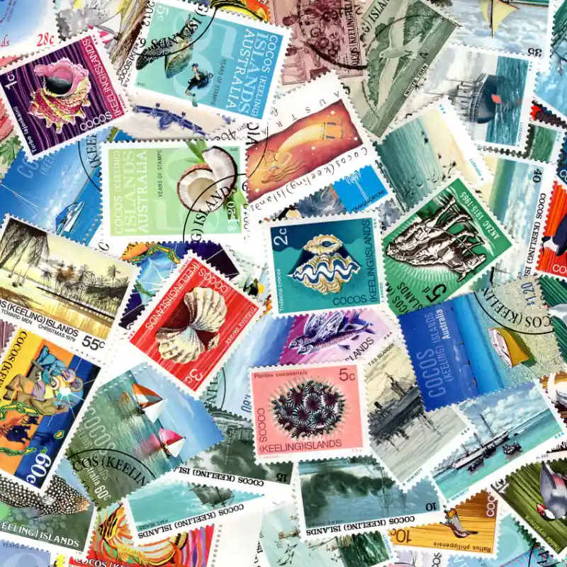 Cocos Keeling timbres de collection tous différents. Promotion Saisonnière