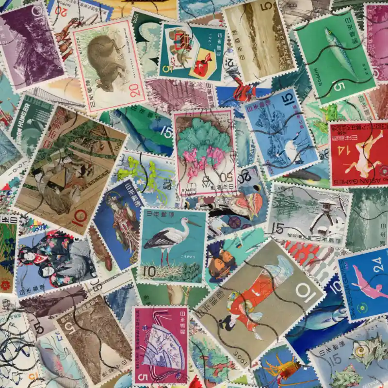 Livraison Mondiale Japon timbres de collection grands formats.