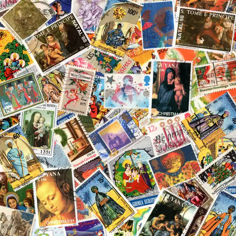 Noël timbres thématiques tous différents. Artisanat