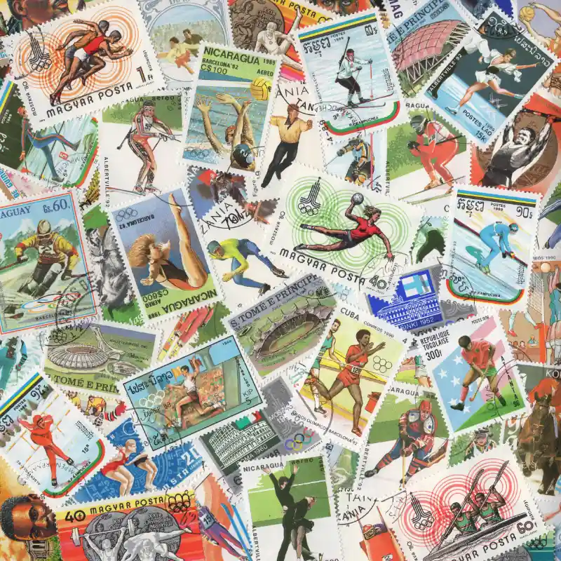 Certifié Jeux Olympiques timbres thématiques tous différents.