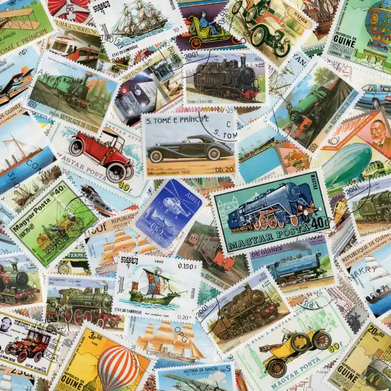 Vente Directe Transports timbres thématiques tous différents.