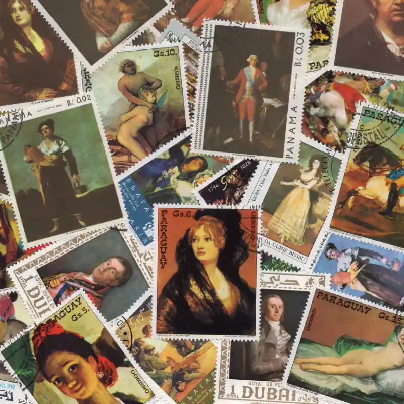 Paiement Sécurisé Peintre Goya 25 timbres thématiques tous différents.