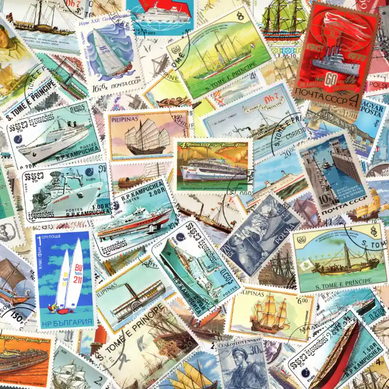 Bateaux timbres thématiques tous différents. Meilleure Qualité