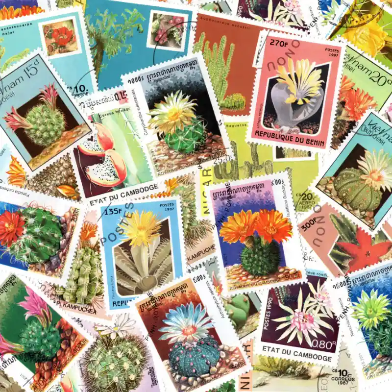 Prix Réduit Cactus timbres thématiques tous différents.