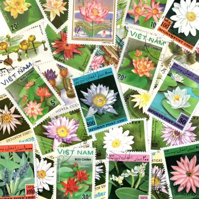 Quantité Limitée Plantes aquatiques 25 timbres thématiques tous différents.