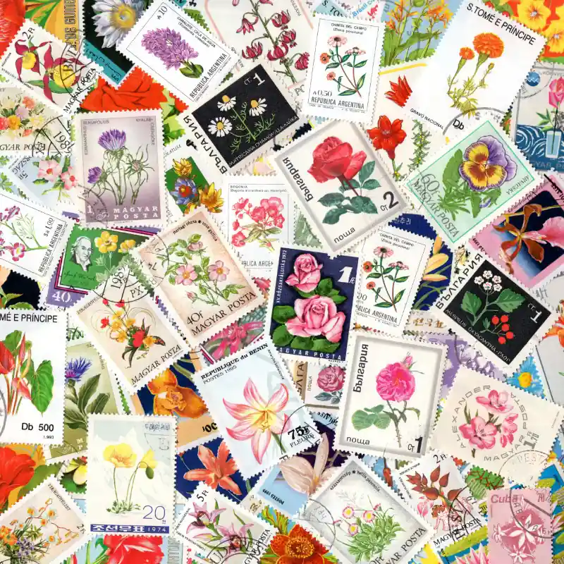 Populaire Fleurs timbres thématiques tous différents.