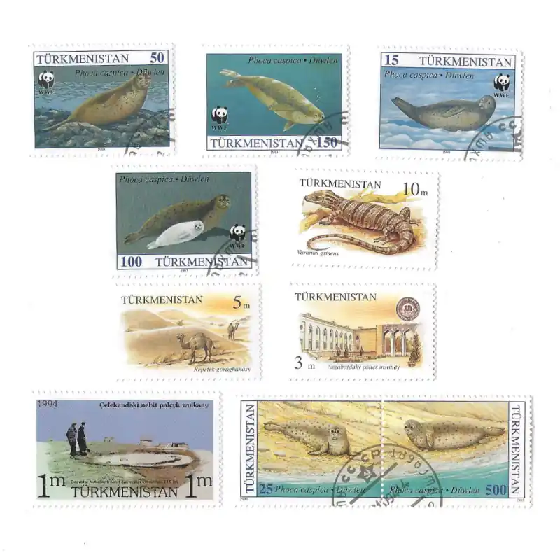 Turkménistan 10 timbres de collection tous différents. Prix Bas