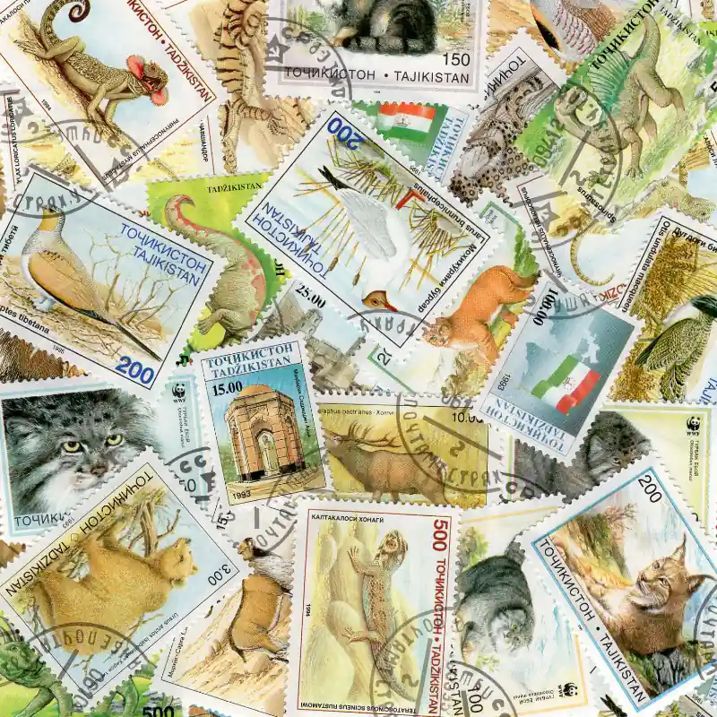 Commande En Gros Tadjikistan 25 timbres de collection tous différents.