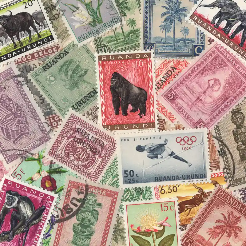 Marque Rwanda Urundi timbres de collection tous différents.