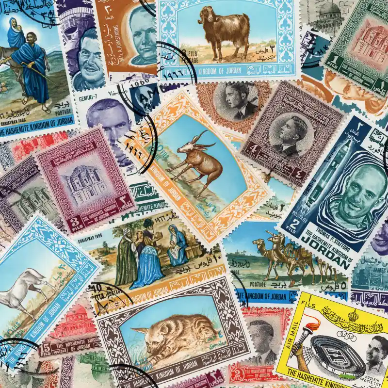 Meilleure Qualité Jordanie 25 timbres de collection tous différents.