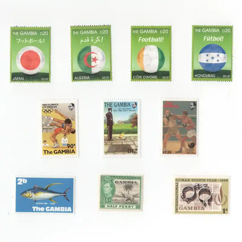 Populaire Gambie timbres de collection tous différents.