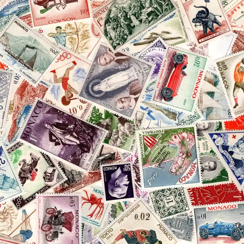 Monaco timbres de collection tous différents. Populaire