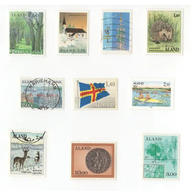 Aland timbres de collection tous différents. Petit Prix