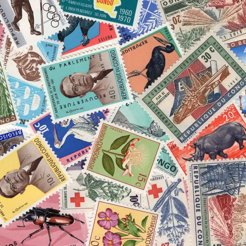 Populaire Congo Belge timbres de collection tous différents.
