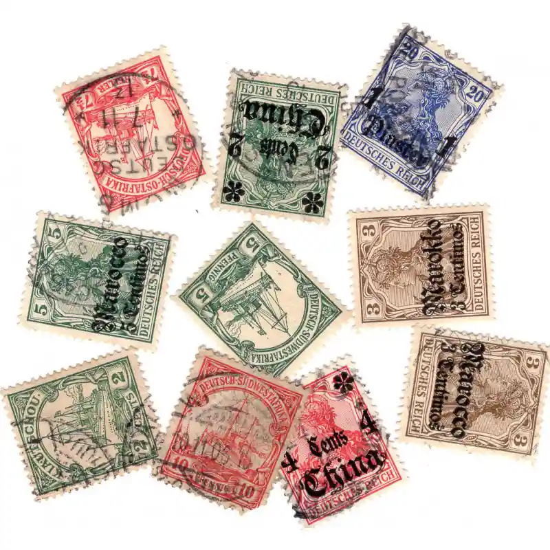 Allemagne colonies timbres de collection tous différents. Solde
