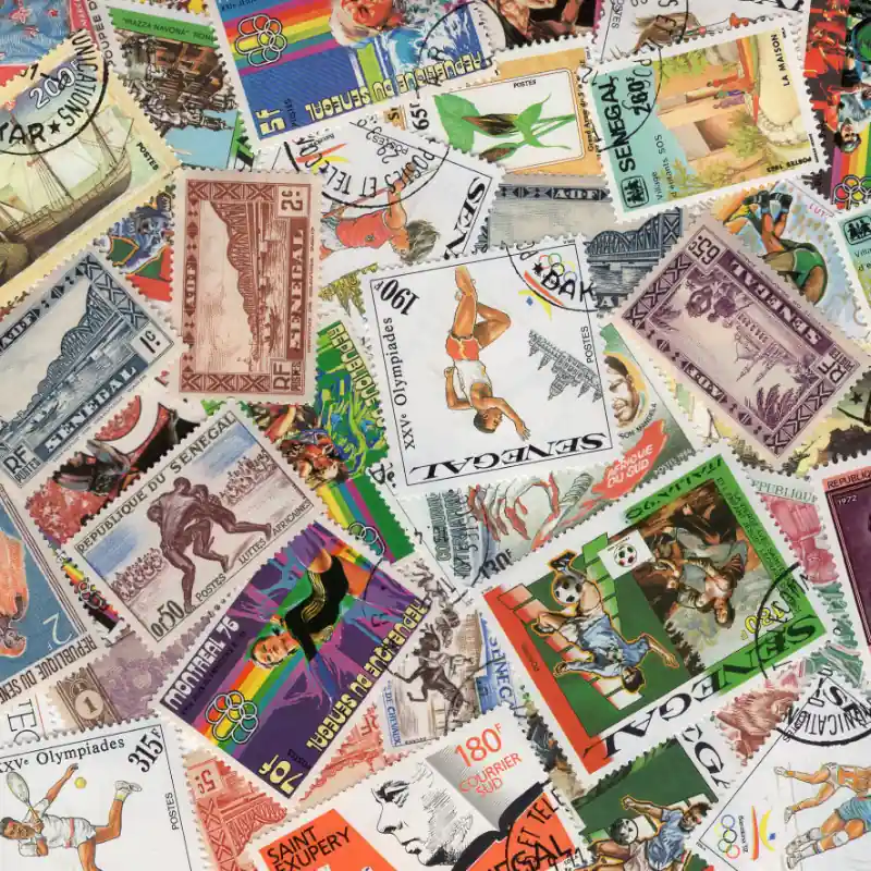 Populaire Sénégal timbres de collection tous différents.