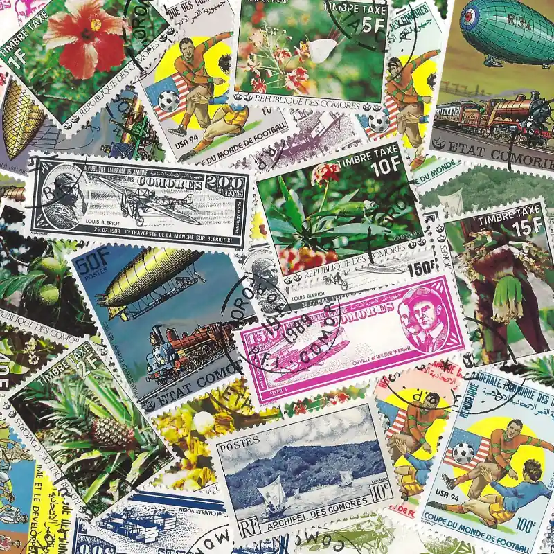 Pas Cher Comores timbres de collection tous différents.