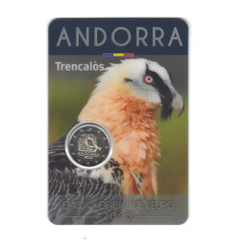 Gros Lot 2 euros commémorative Andorre 2025 BU - Le gypaète barbu.