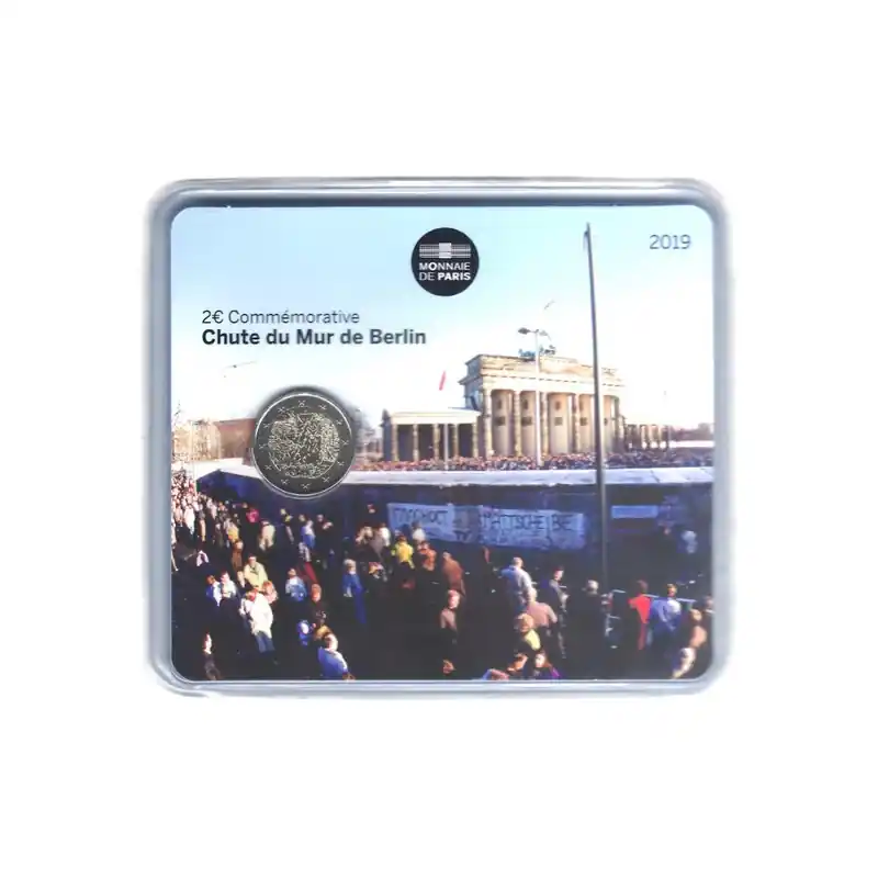2 euros commémorative coincard BU France 2019 - Chute du Mur de Berlin. Nouveauté