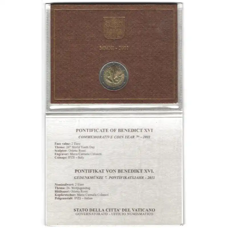 Dernier Modèle 2 euros commémorative Vatican 2011 - GMG en coffret BU.