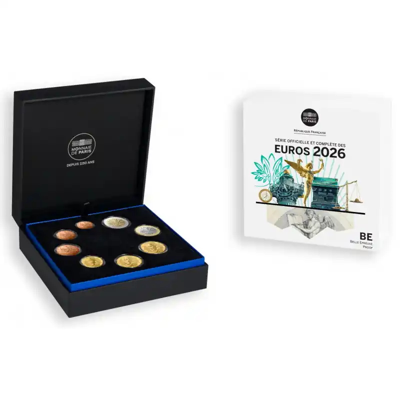 Coffret série monnaies euro France 2026 BE - Monnaie de Paris. Tendance