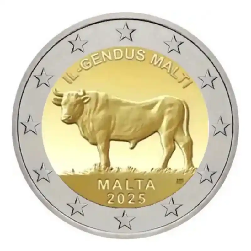 Exclusif 2 euros commémorative Malte 2025 UNC - Le Bœuf Maltais.