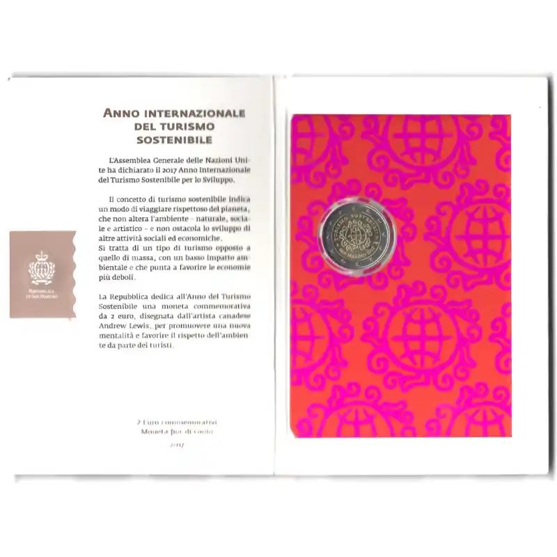 Dernier Modèle 2 euros commémorative Saint Marin 2017 - Tourisme en coffret BU.