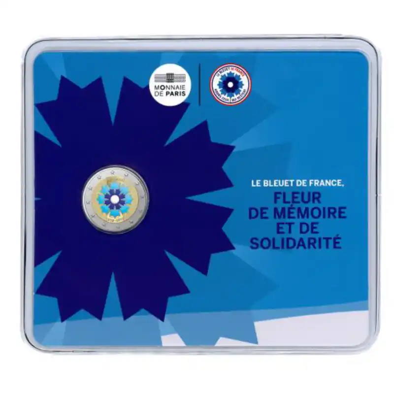 Promotion Saisonnière 2 euros commémorative coincard BU France 2018 - Le Bleuet.