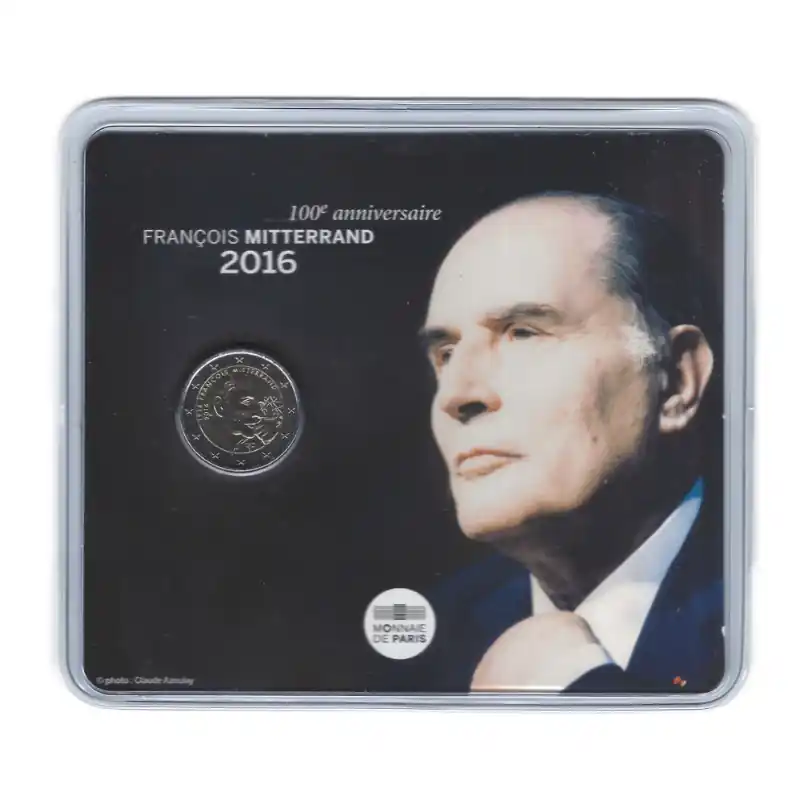2 euros commémorative coincard BU France 2016 - François Mitterrand. En Vogue