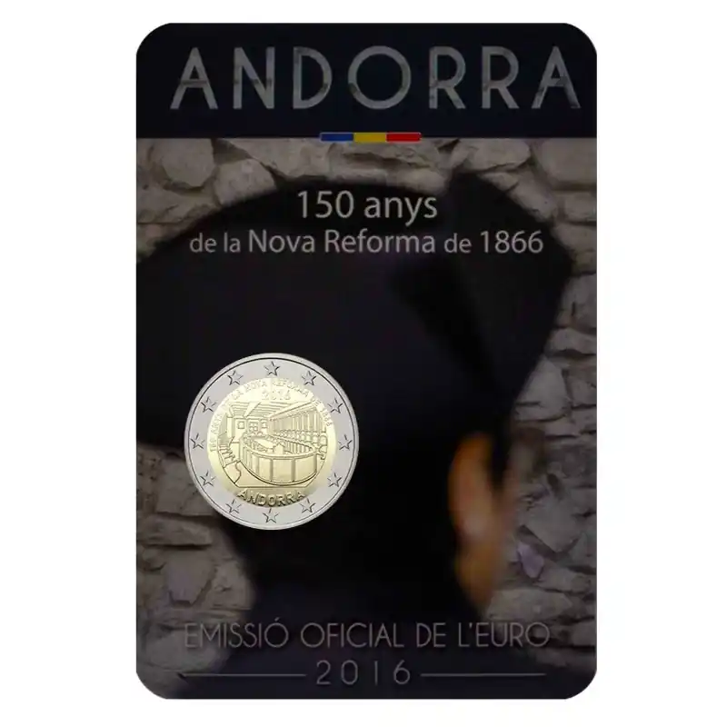 2 euros commémorative Andorre 2016 BU - Nouvelle réforme de 1866. Expédition Rapide