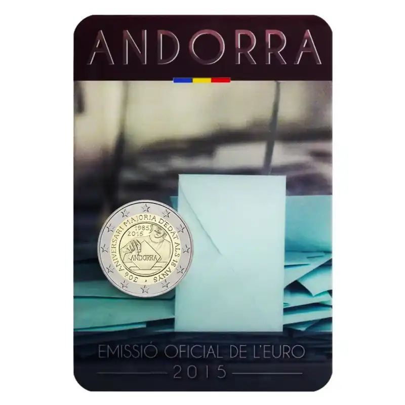 2 euros commémorative Andorre 2015 BU - Majorité civile à 18 ans. Remise
