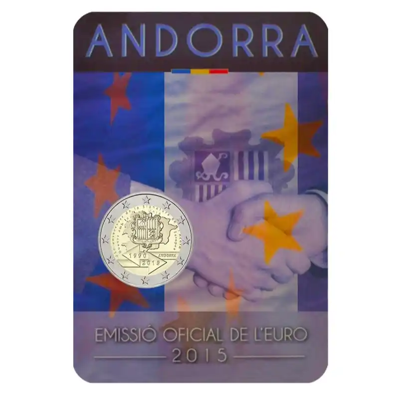 2 euros commémorative Andorre 2015 BU - Accord douanier. Livraison Express