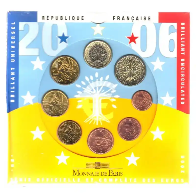 Coffret série monnaies euro France 2006 BU - Monnaie de Paris. Authentique