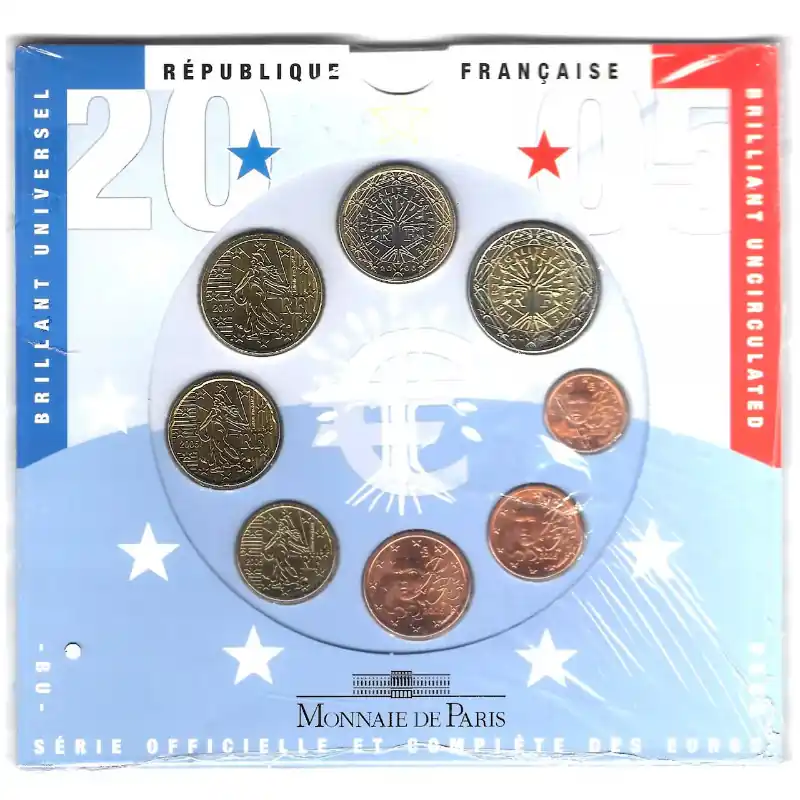 Bon Plan Coffret série monnaies euro France 2005 BU - Monnaie de Paris.
