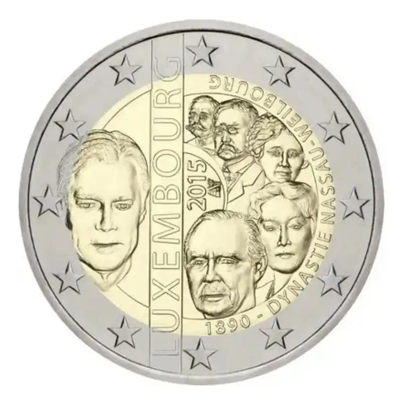 2 euros commémorative Luxembourg 2015 - 125 ans dynastie Nassau Weilburg. Top Vente