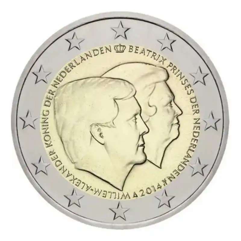 2 euros commémorative Pays-Bas 2014 - Double portrait. Commander Maintenant