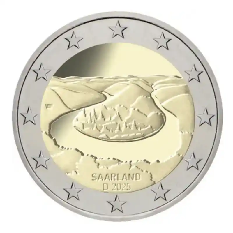 2 euros commémoratives Allemagne 2025 Méandre de la Sarre - les 5 ateliers. Haute Qualité