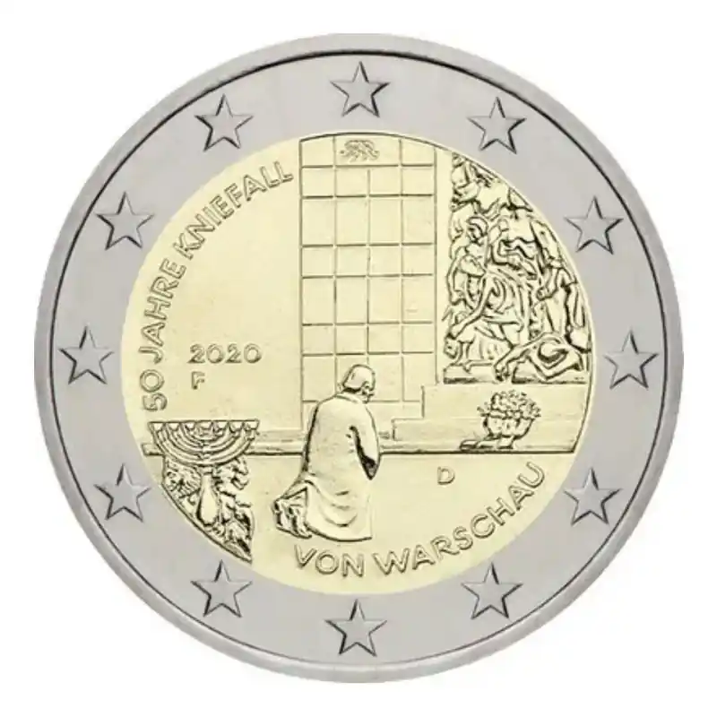 Achat Immédiat 2 euros commémorative Allemagne 2020 - Agenouillement de Varsovie.