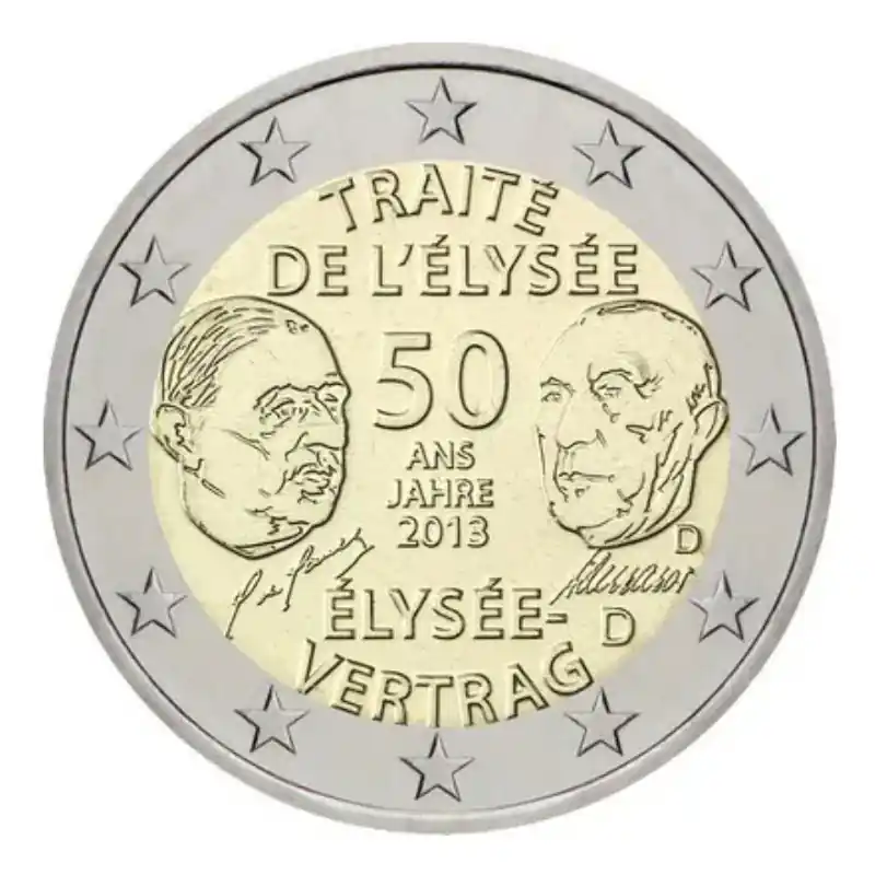2 euros commémorative Allemagne 2013 - Traitée de l'Elysée. Réduction