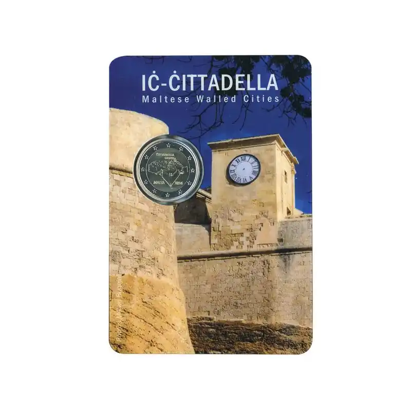 Prix Bas 2 euros commémorative Malte 2024 - Citadelle de Gozo en coffret BU.
