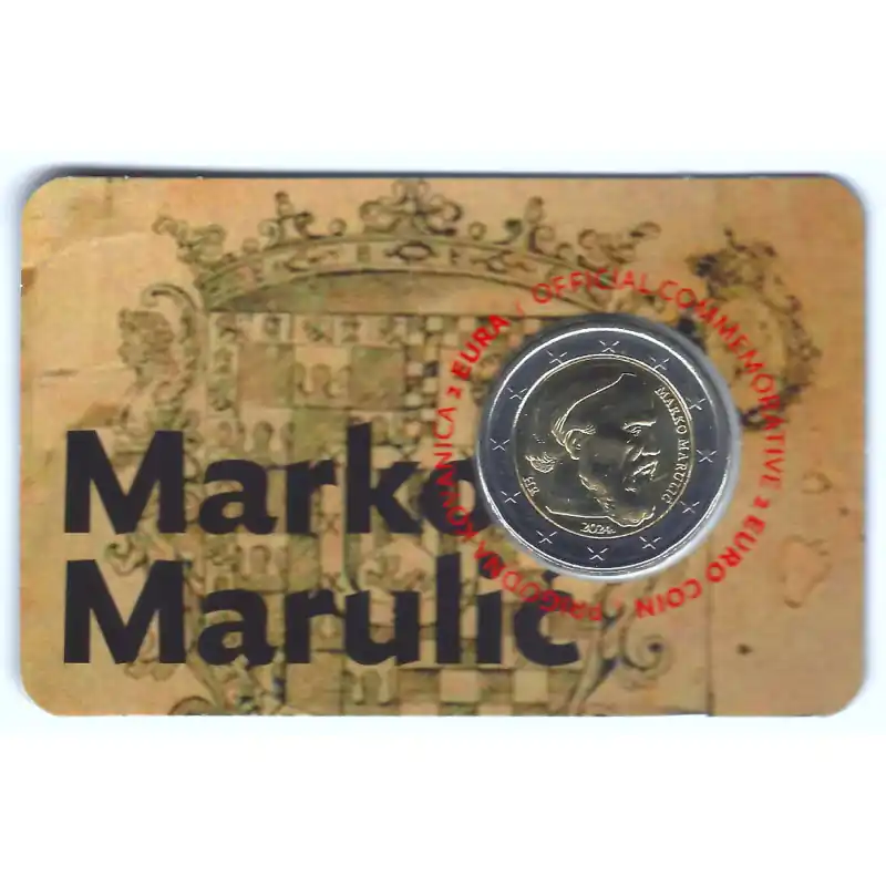 Premium 2 euros commémorative Croatie 2024 - Marko Marulic en coincard BU.