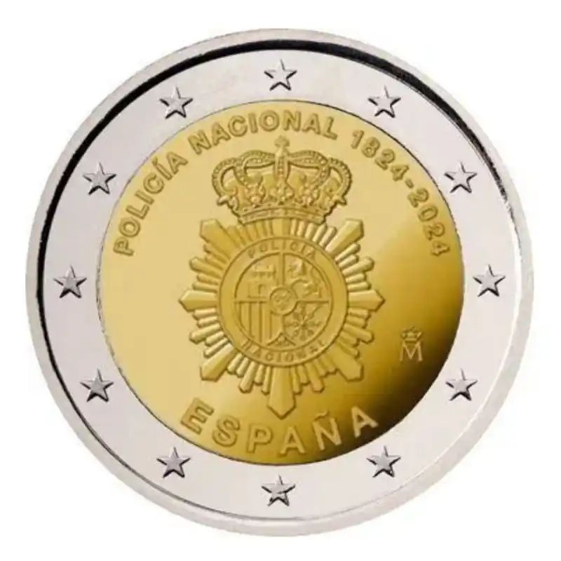 2 euros commémorative Espagne 2024 - La Police. Quantité Limitée