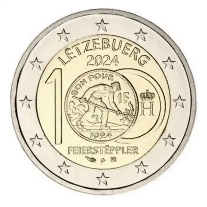 Dernier Modèle 2 euros commémorative Luxembourg 2024 - Feiersteppler.