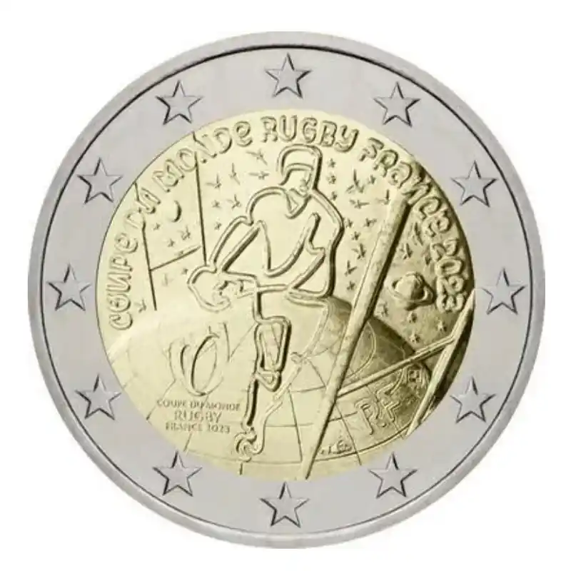 2 euros commémorative France 2023 - Coupe du monde de Rugby. Marque
