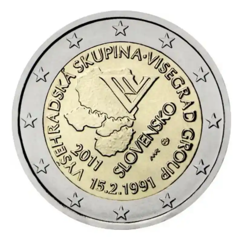 2 euros commémorative Slovaquie 2011 - Groupe de Visegrad. Nouveauté
