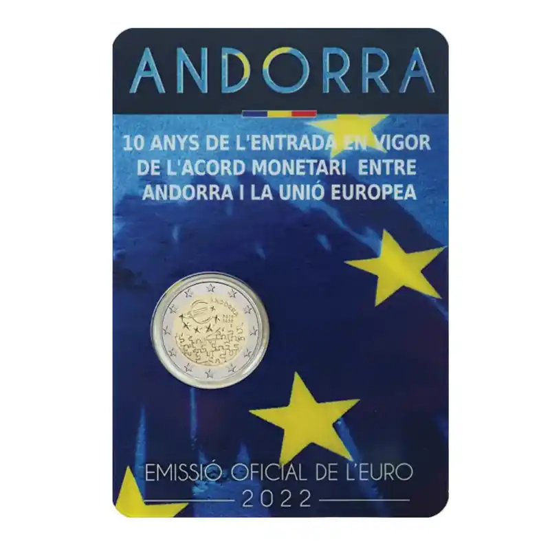 2 euros commémorative Andorre BU 2022 - Accord Monétaire. Jusqu’à Épuisement Des Stocks