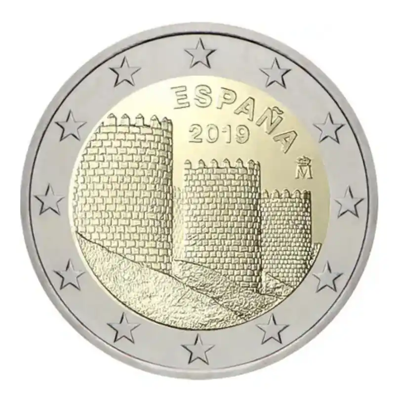 2 euros commémorative Espagne 2019 - Les remparts d'Avila. Vente Flash