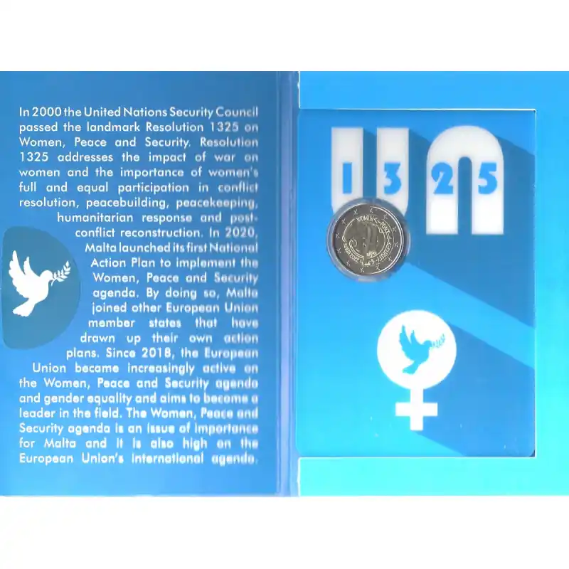 2 euros Malte 2022 coincard BU - Femmes, Paix et sécurité. Affaire À Saisir