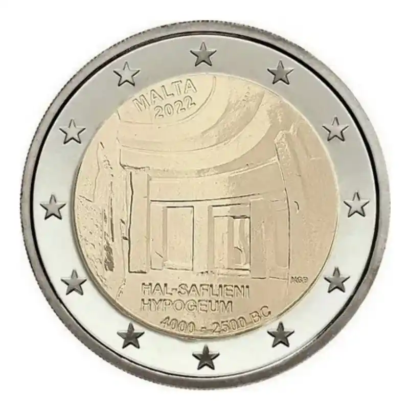 2 euros commémorative Malte 2022 - Hypogée de Hal Saflieni. Quantité Limitée
