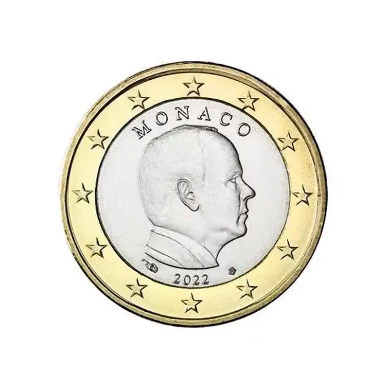 1 euro Monaco 2022 face nationale - Albert II. Fait Main